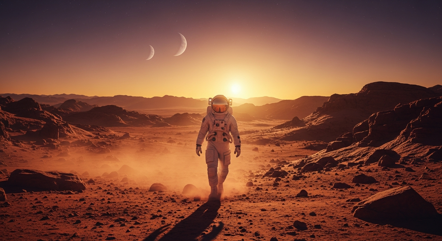 Astronaut in Red Desert